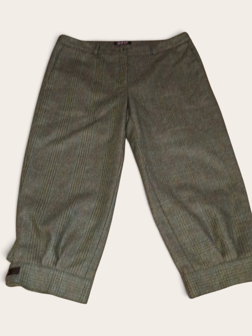 Women’s Olive Tweed Breeks Pants with Buckle Hem